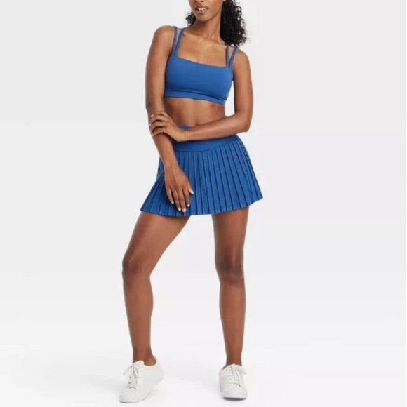 WT JoyLab Women's L Deep Sea Blue Strappy Athletic Sports Bra Removable Pads - Picture 2 of 13